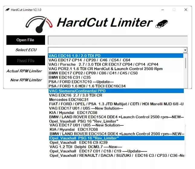 ECU Software 6 IN 1 PACKAGE HardCut Limiter Diesel + Petrol Engine UltraCuttr + Pop&Bang + HARDCUT VMAX + HotStartr + QLaunchr