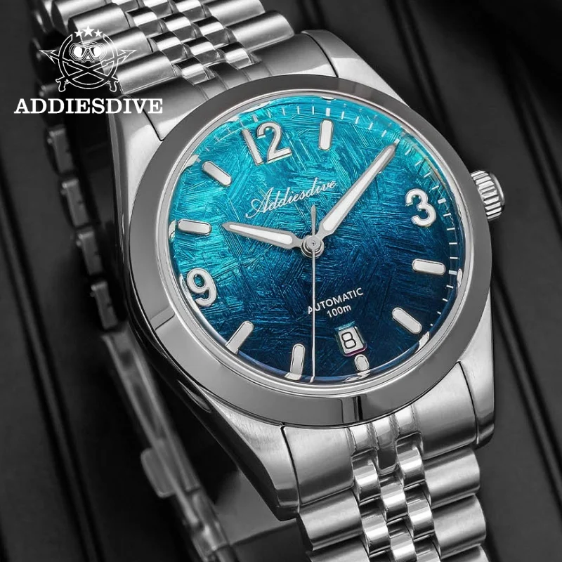 

ADDIESDIVE AD2547 Automatic Mechanical Watch Sapphire Crystal 10Bar Waterproof BGW9 Super Luminous Jubilee Strap Men's Watches