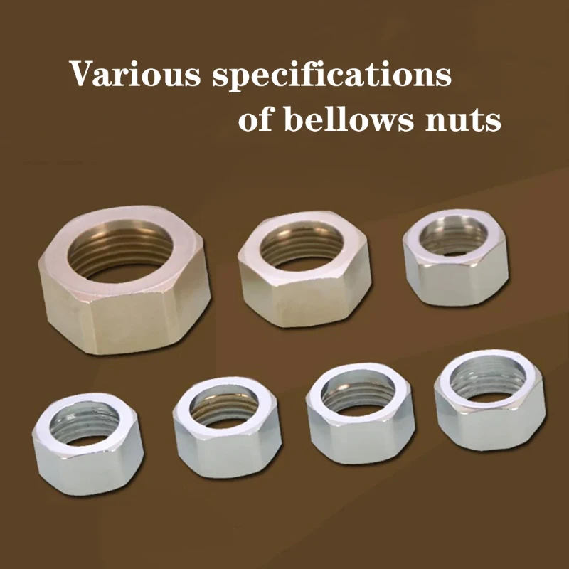 1Pcs 304 Stainless Steel Corrugated Pipe Nut 1/2 inch 3/4 inch 1 inch Internal Thread Hex Nut Water Pipe Sealing Connector