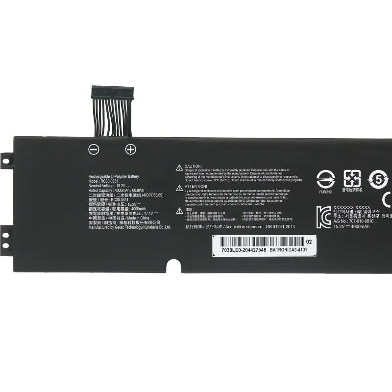 

RC30-0351 Laptop Battery For 5 Base 2020 2021 RZ09-0369x RZ09-0351 RZ09-0351 9E11 Series Notebook 60.8WH