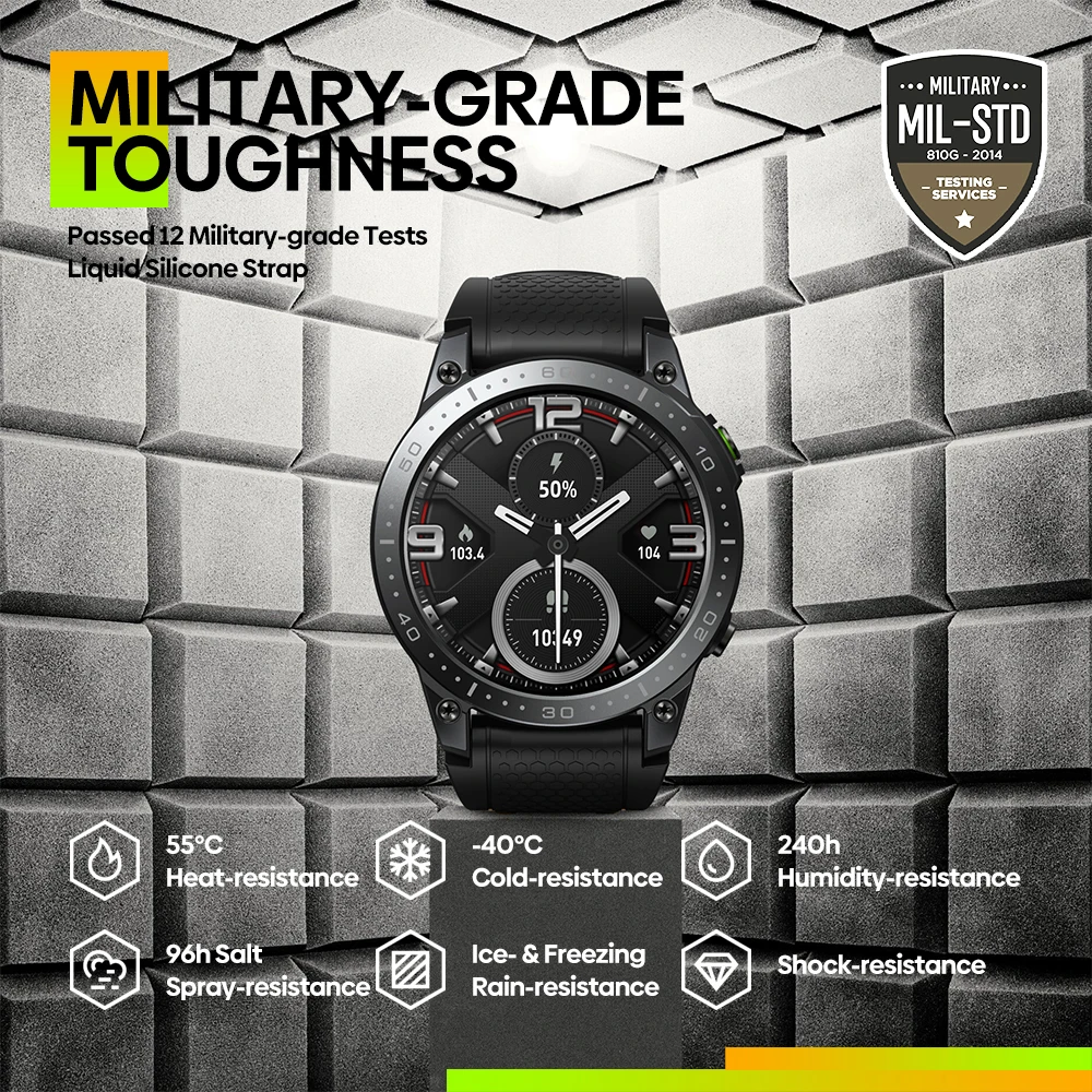 Zeblaze Ares 3 Pro Rugged Outdoor Smart Watch Military Grade Toughness Bluetooth Calling Smartwatch 1.43