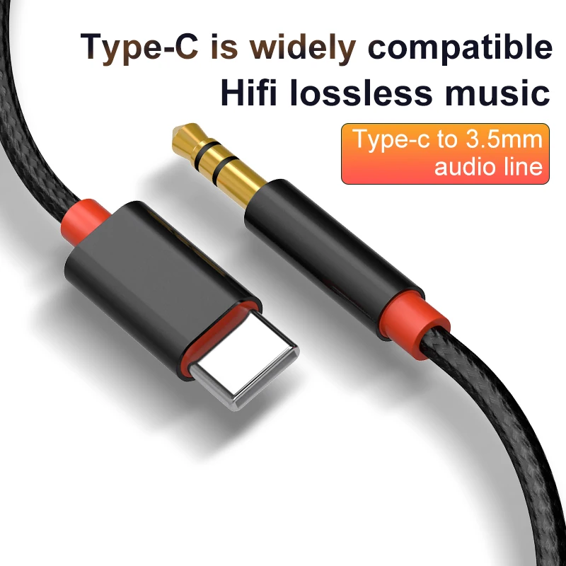 USB Type C to 3.5mm Audio Cable Audio Aux Cable For Samsung S20 S10 Car Headphone Speaker Wire Line 3.5 Jack Aux USBC Audio Cord