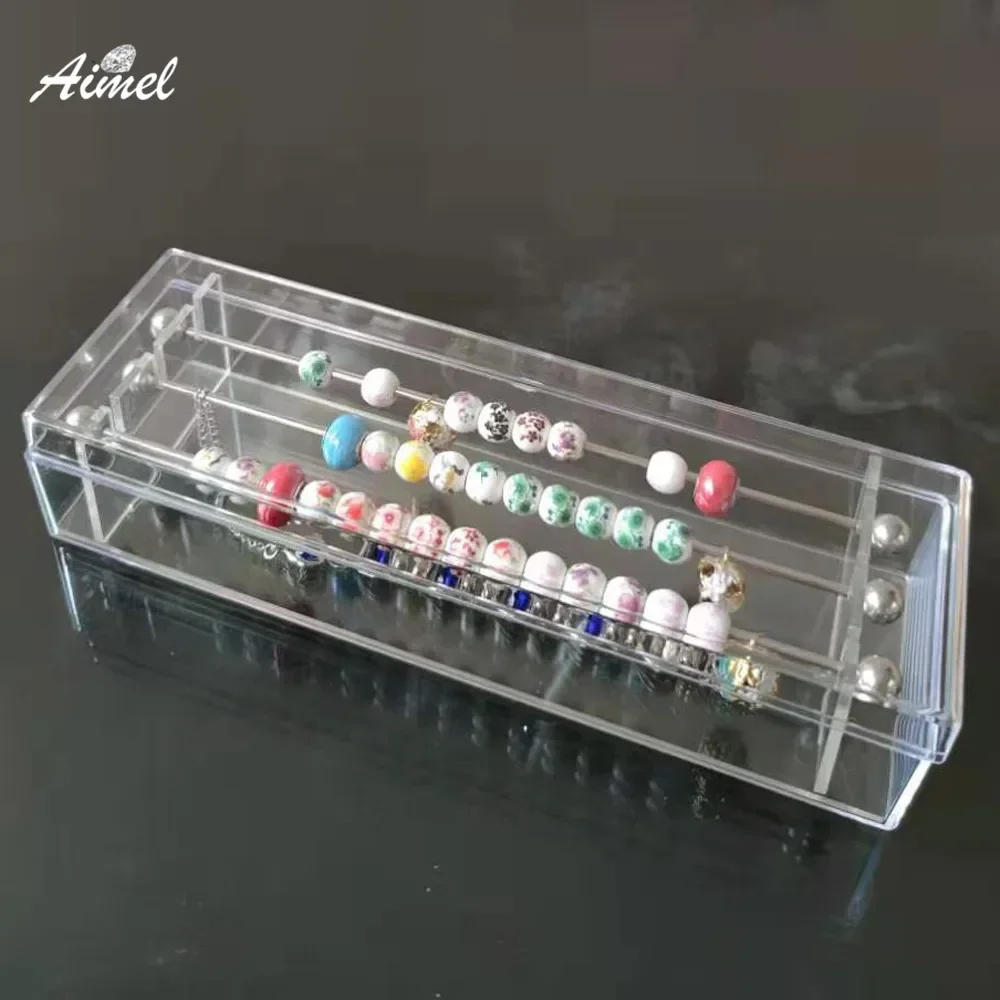 Clear Charms Jewelry Storage Box Acrylic Beads Display Tray String Beads Case DIY  Necklace Bracelet Trollbeads Hanging Box