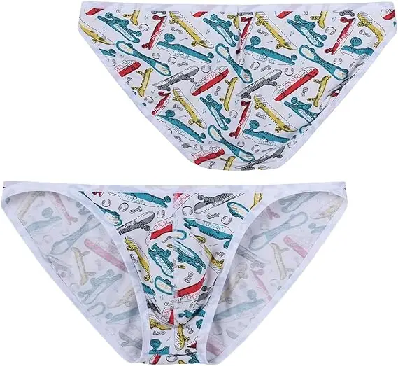 zonbailon Men's Briefs Comfortable Underwear Cartoon Print Low Rise Big Pouch Underpants