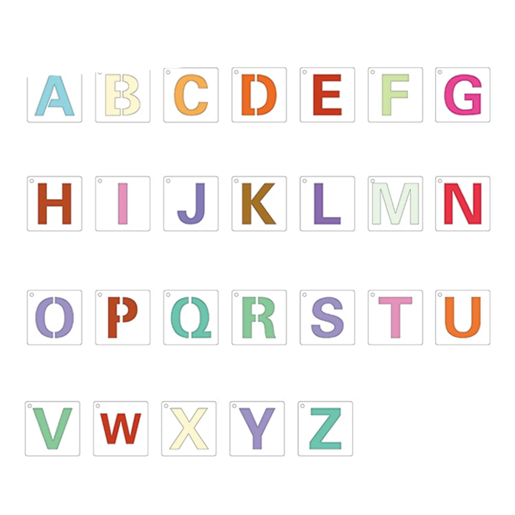 

80pcs Drawing Ruler Templates Geometric Stencils Alphabet Symbols Letter White Kids Craft School Projects Scrapbooking