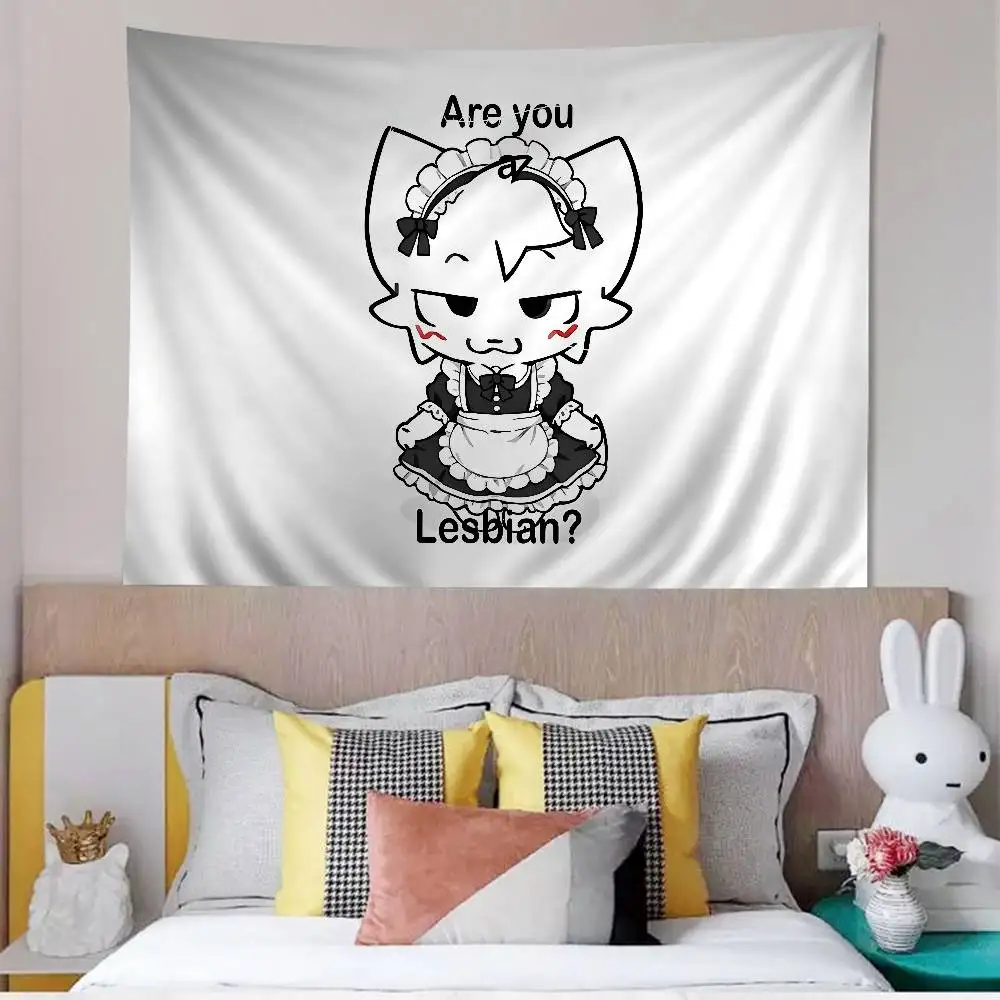 Boykisser Silly cartoon Colorful Tapestry Wall Hanging Bohemian Wall Tapestries Mandala Wall Art Decor