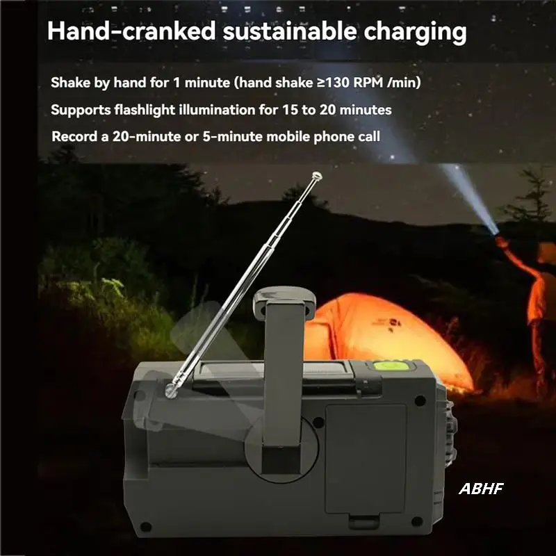 

Emergency Weather Radio FM/AM/NOAA,Portable Hand Crank Radio,Flashlight ,Solar Powered 4000Mah For Outdoor Camping