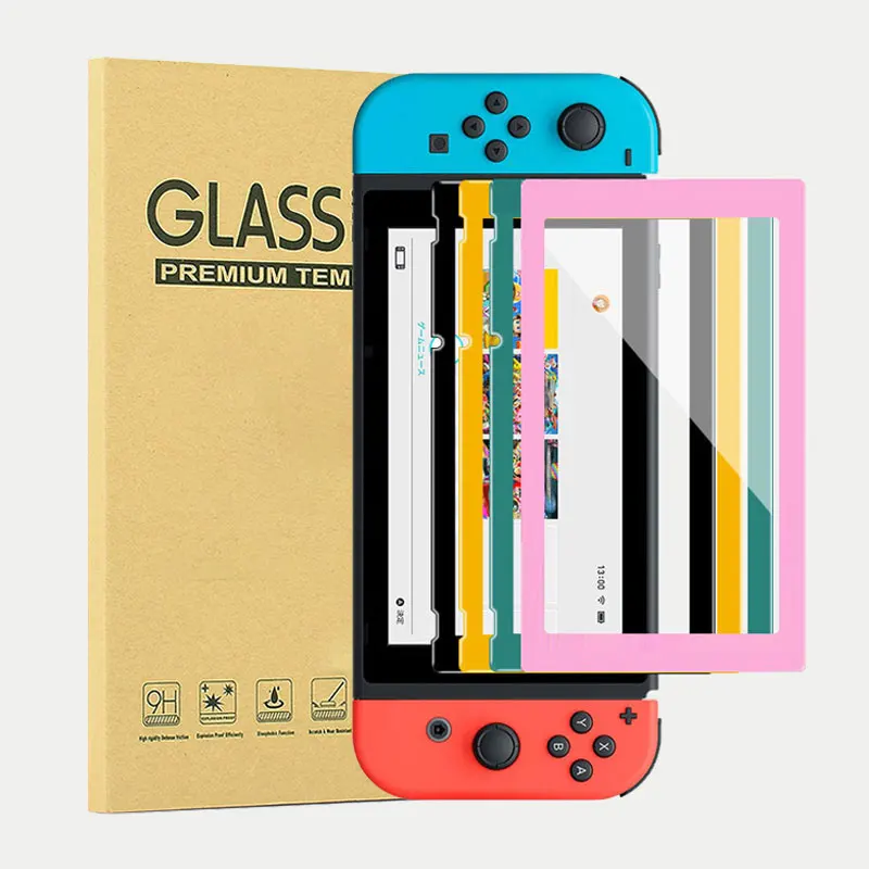 Color Curved Edge Tempered Glass For Nintendo Switch Full Cover Screen Protector NS Lite Game Console Toughened Protective Film