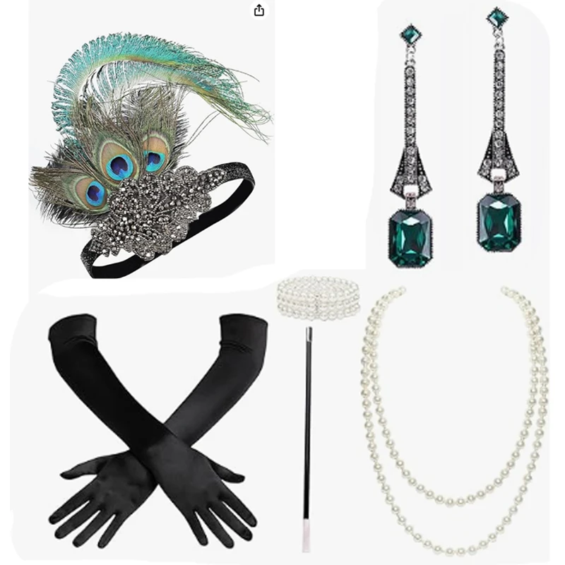 1920s flapper bandana para mulher pena preta gatsby headpiece para traje elástico 20s pena headbands menina