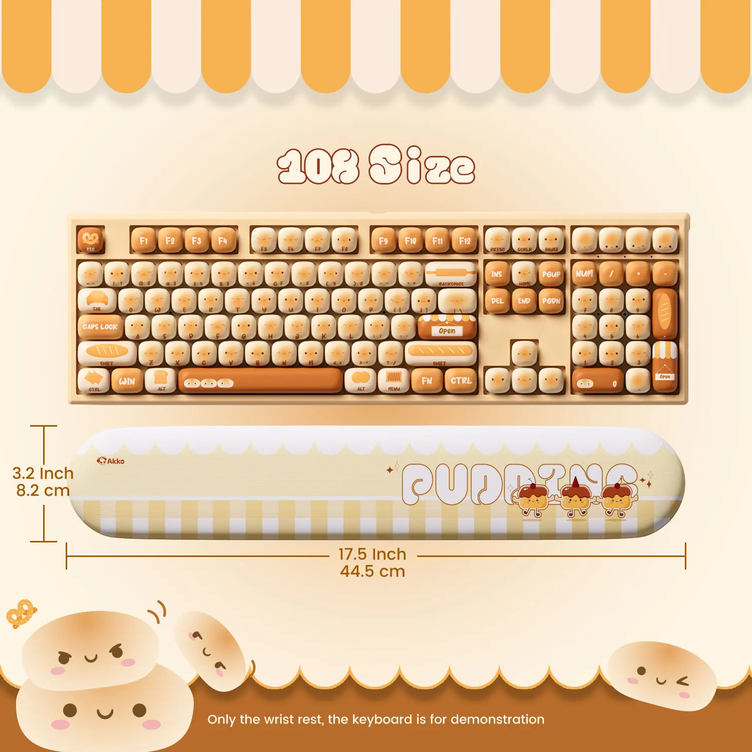 Akko pudim pães teclado almofa - Gaming Keyboard Hand avaliação e preço