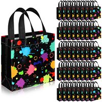 40pcs Glow in the Dark Gift Bags Glow Party Treat with Handles Non Woven Goodie Bags for Birthday Candy Bags for Kids Adults