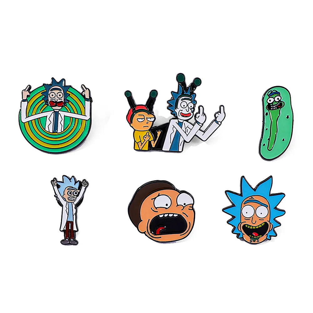 

1 Set European and American Cartoon Metal Badge Adventure Comedy Alloy Brooch Kawaii Cute Personalized Gifts Y2k Fashion Anime