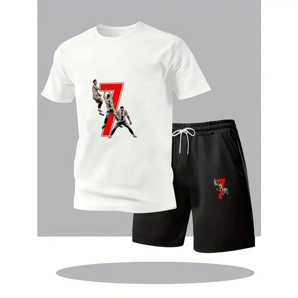 

Male Spring Summer Home Outdoor Comfort Tees Set 2026 New in Mens Tracksuit T-shirt + Shorts Urban Causal Sports Outfit