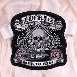 Jackets Jeans Large Back Embroidered Patches For Clothes Sew DIY Motorcycle Biker Punk Skull Patch Iron On Patches For Clothing