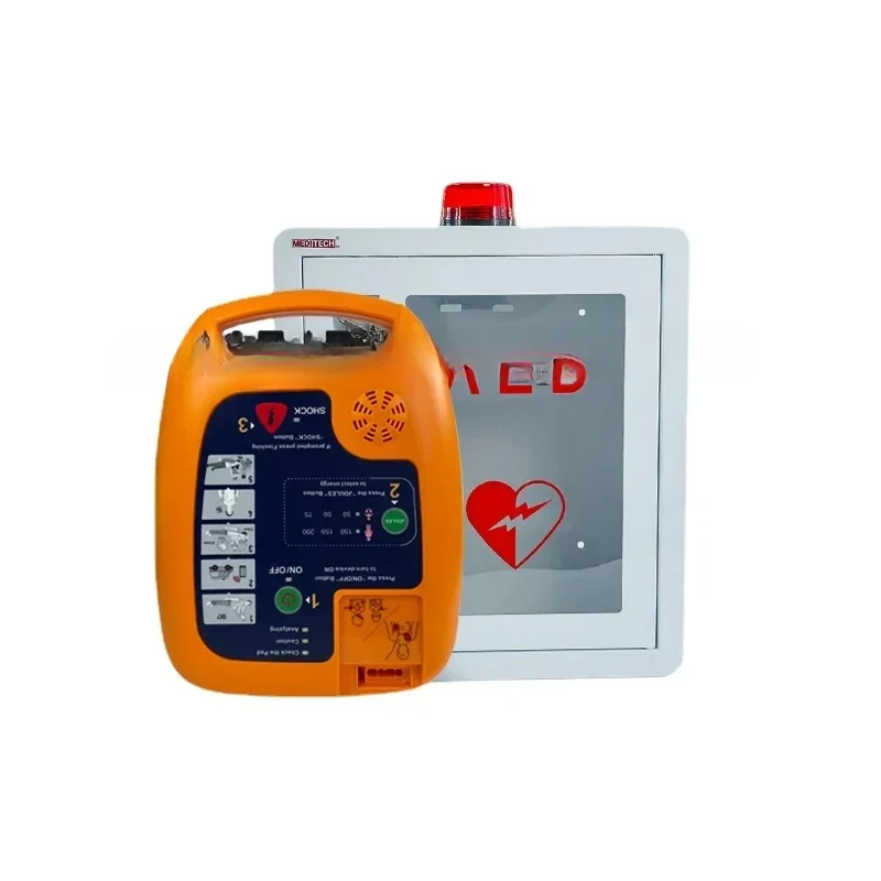 Wall Mounted AED External Box Defibrillator Storage Box Sound and Light Alarm Box