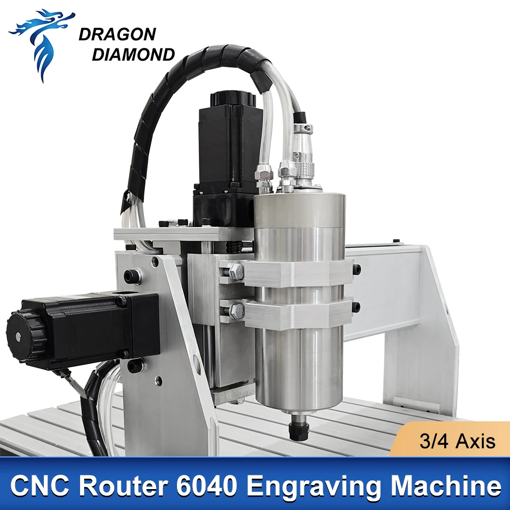 CNC Router 6040 4 sumbu 3 sumbu USB Port logam mesin ukiran 1500W PCB baja mesin pemotong penggilingan