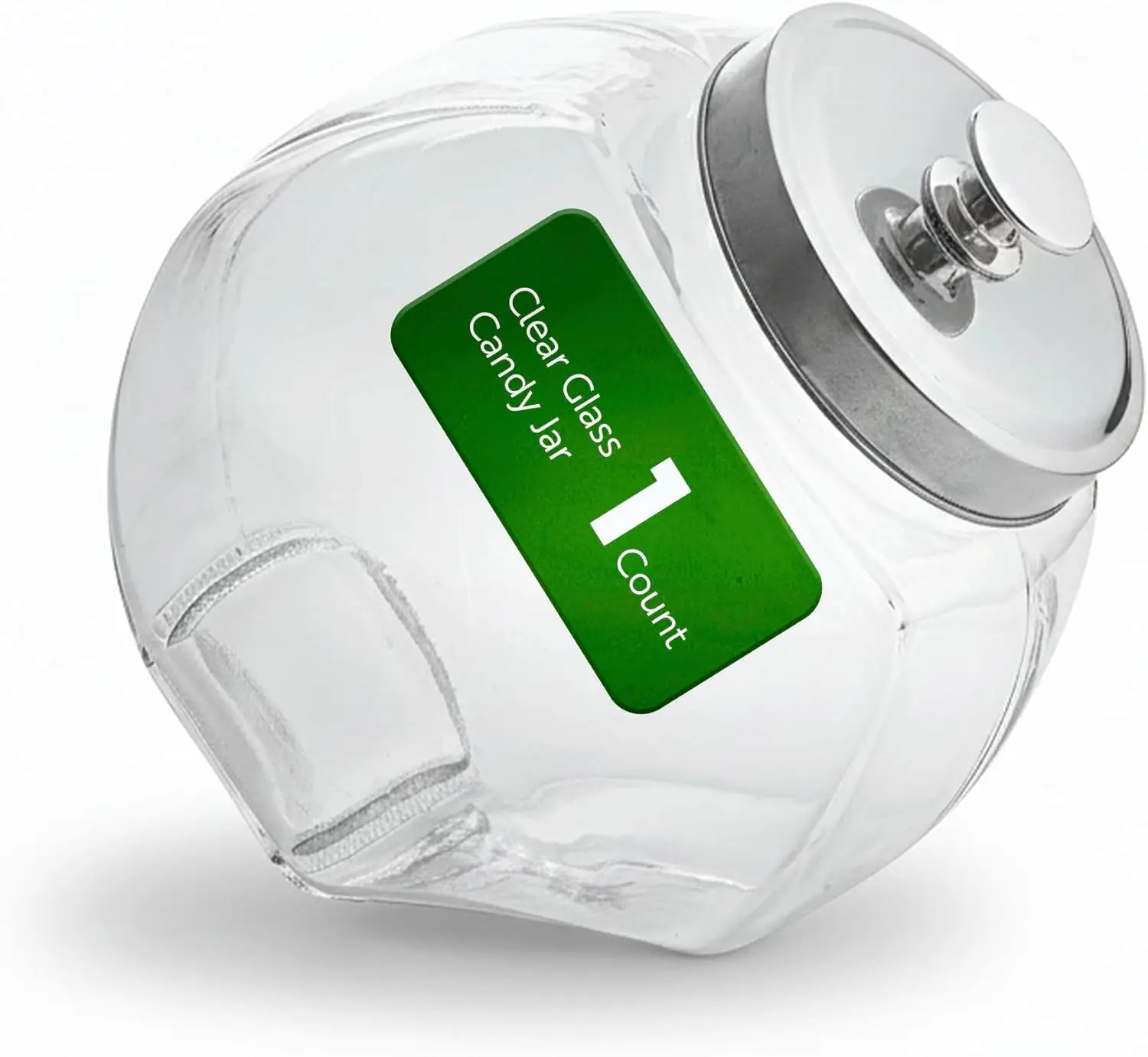 

Стеклянная банка Vetri Penny Jar объемом 0,5 галлона, прочная банка для конфет с широким горлышком и хромированной крышкой, прозрачная стеклянная банка для печенья для кухонной столешницы, пригодная для мытья в посудомоечной машине