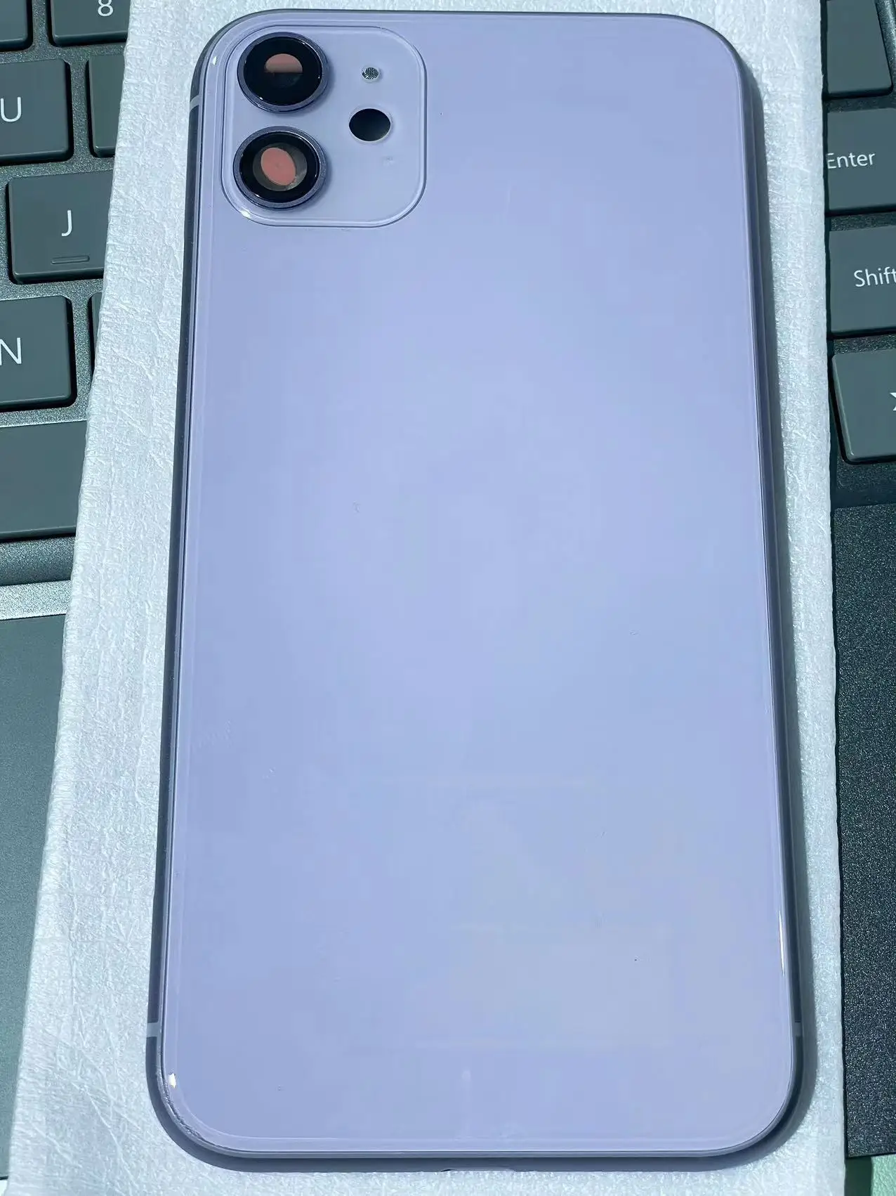 

Whole sale DIY 11 housing with back glass,with button and sim tray,with mesh,and with Mobile phone flash metal mesh