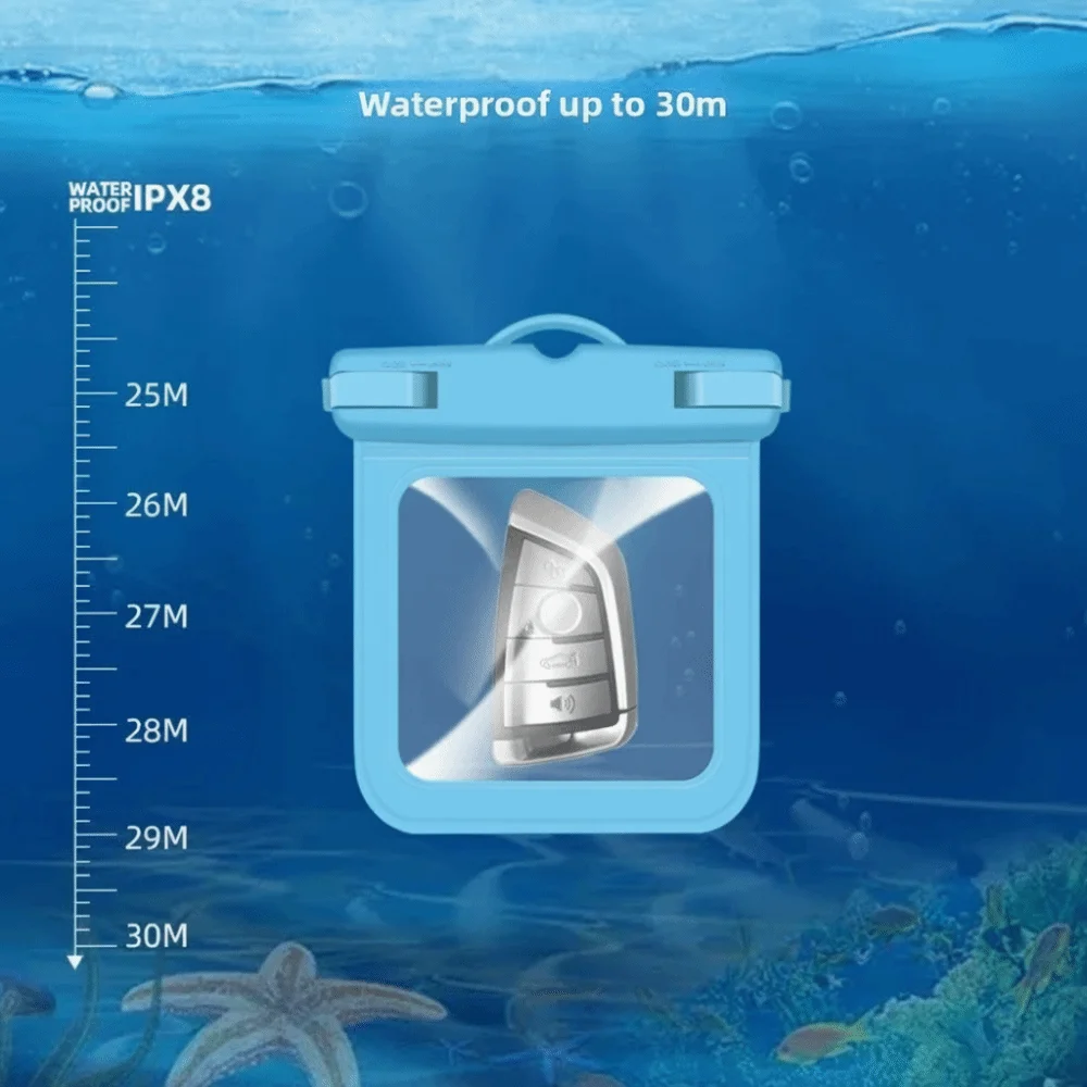 Durable 30M Underwater Waterproof Bag IPX8 Protection TPU Card Wallet Mini Small Items Dry Bag for Keys Wallet