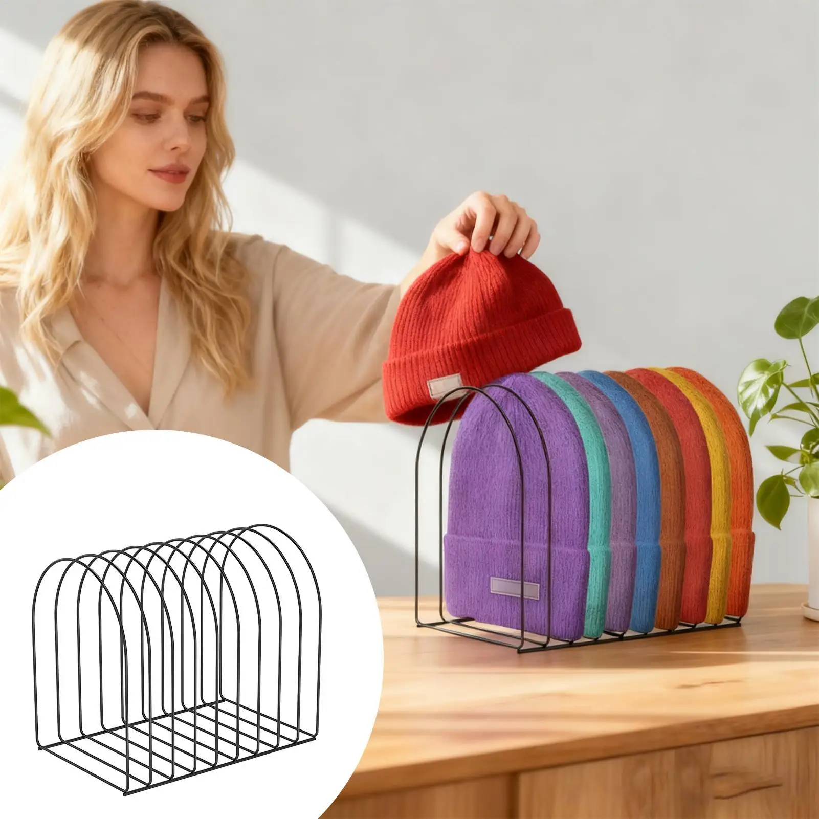 

Beanie Organizer 2 Pieces Caps Holder Storage 2 Pieces Knitted Hat Storage Rack For Winter Home Entryway Tabletop Bedroom Closet