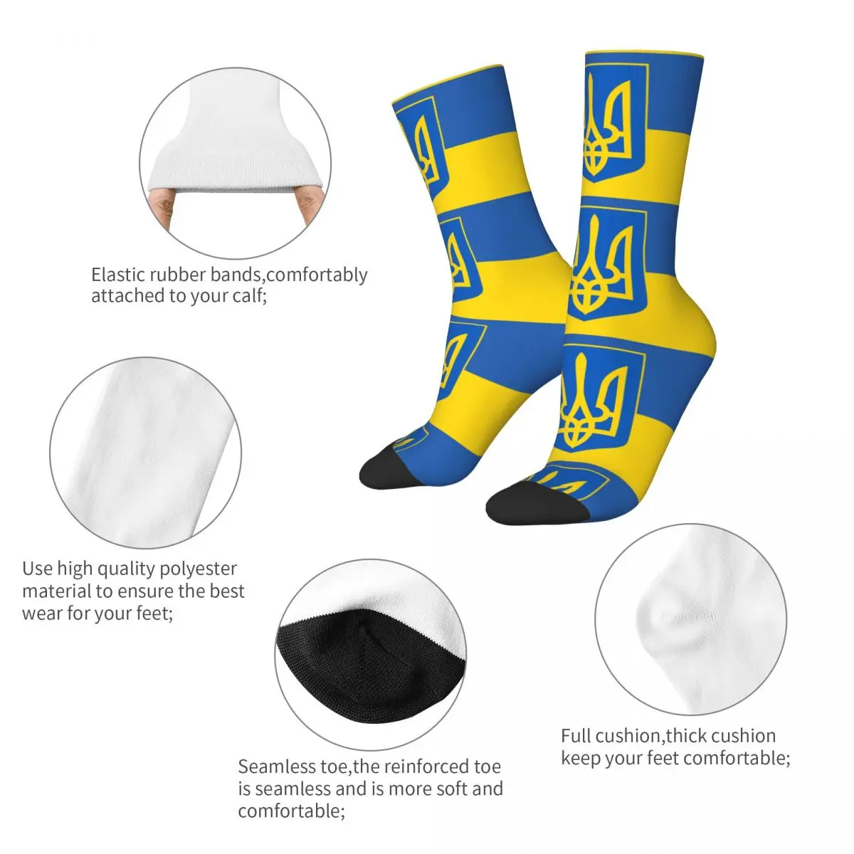 Fashion Male Men Socks Hip Hop Ukraine Flag Sock Skateboard Women's Sock Spring Summer Autumn Winter