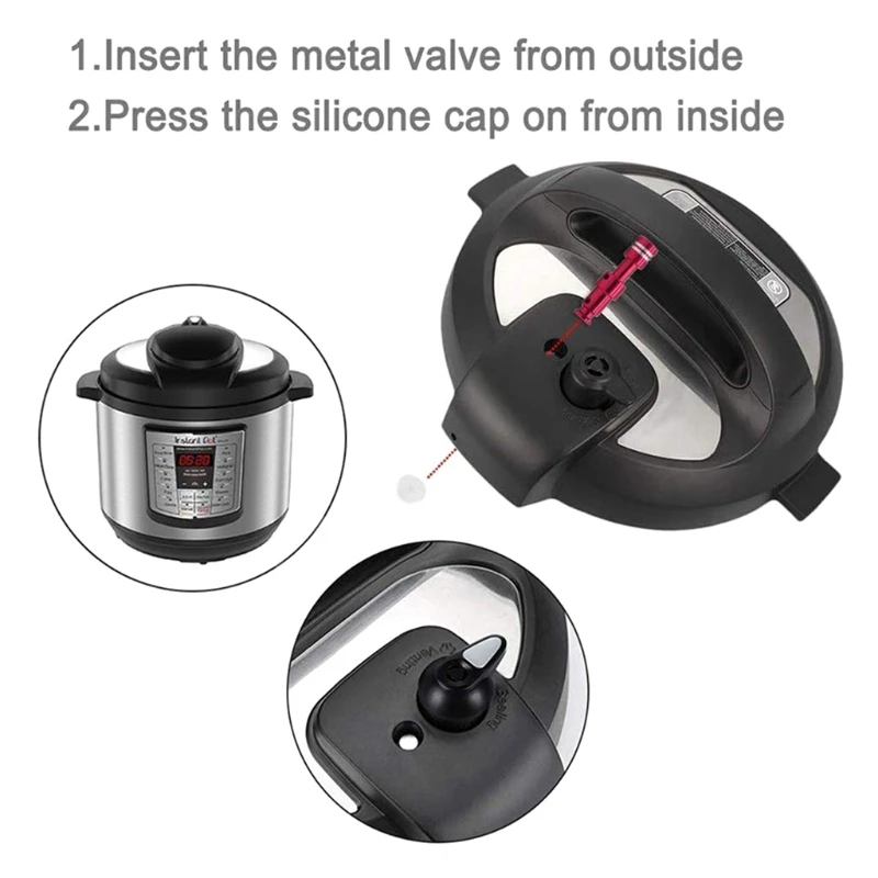 Universal Replacement Floater And Sealer For Kitchen Pressure Cooker 1 Float for Valve + 1 Sealing Washers Kitchen Accessories