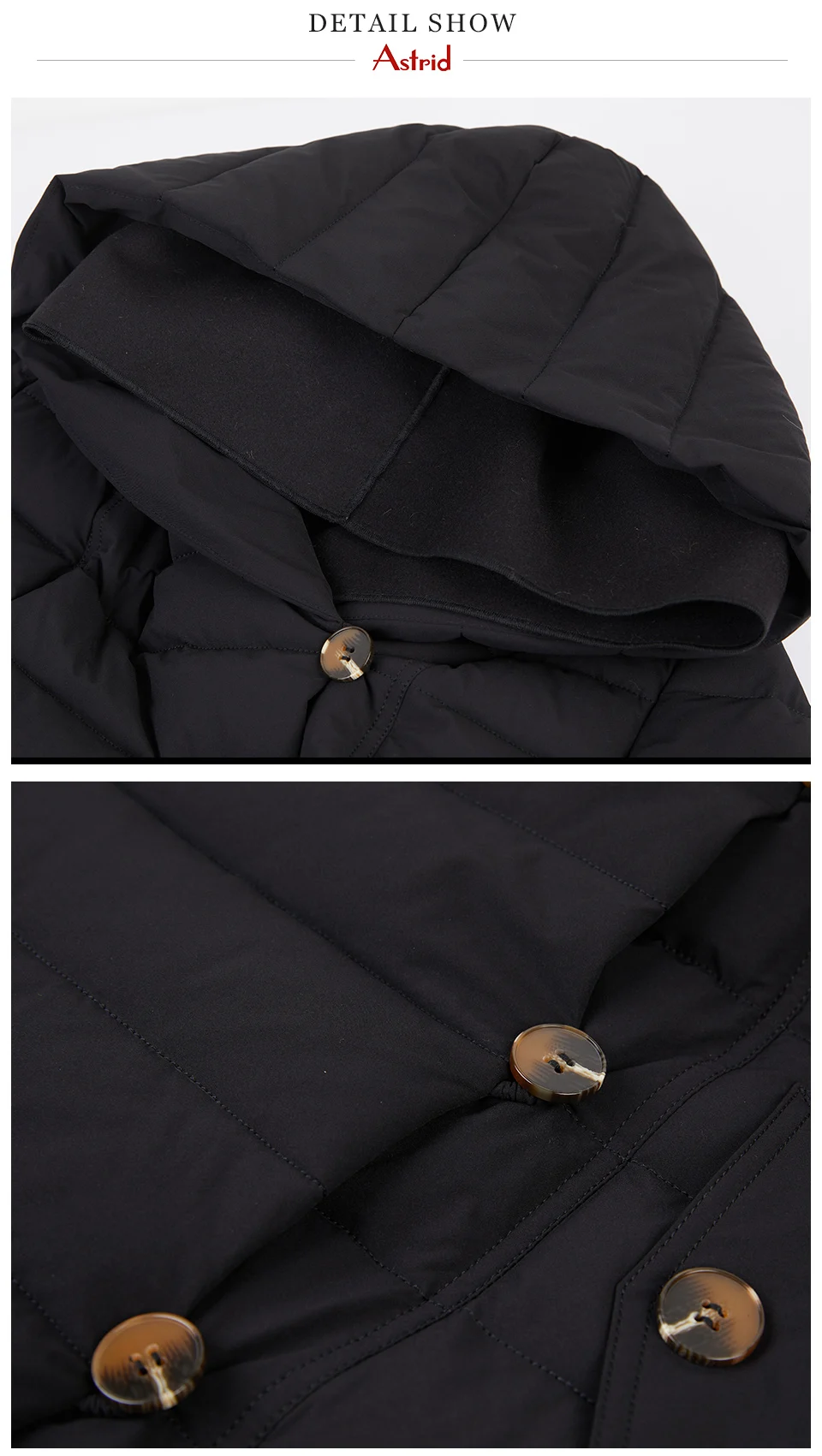 Astrid Winter Coats Women Oversize Fake Two Piece Long Thick Jacket Female Warm Cotton padded fashion Outwear with a hood 7283