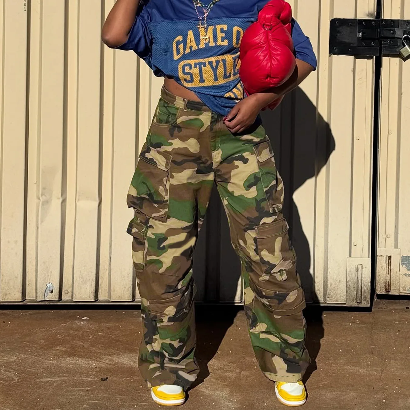 

Cargo Pant Women Long Pants Camouflage Casual High Waist Straight Trousers Y2k Streetwear Loose Maxi Capris Splice Summer 2025