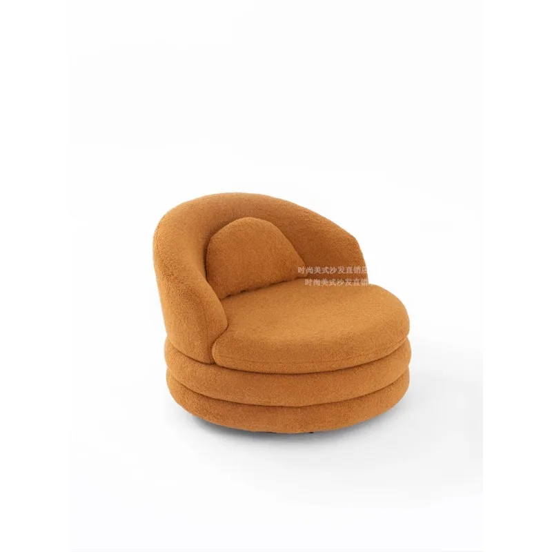 Customization Nordic designer shearling single armchair creative rotatable single sofa living room beauty salon lounge chair