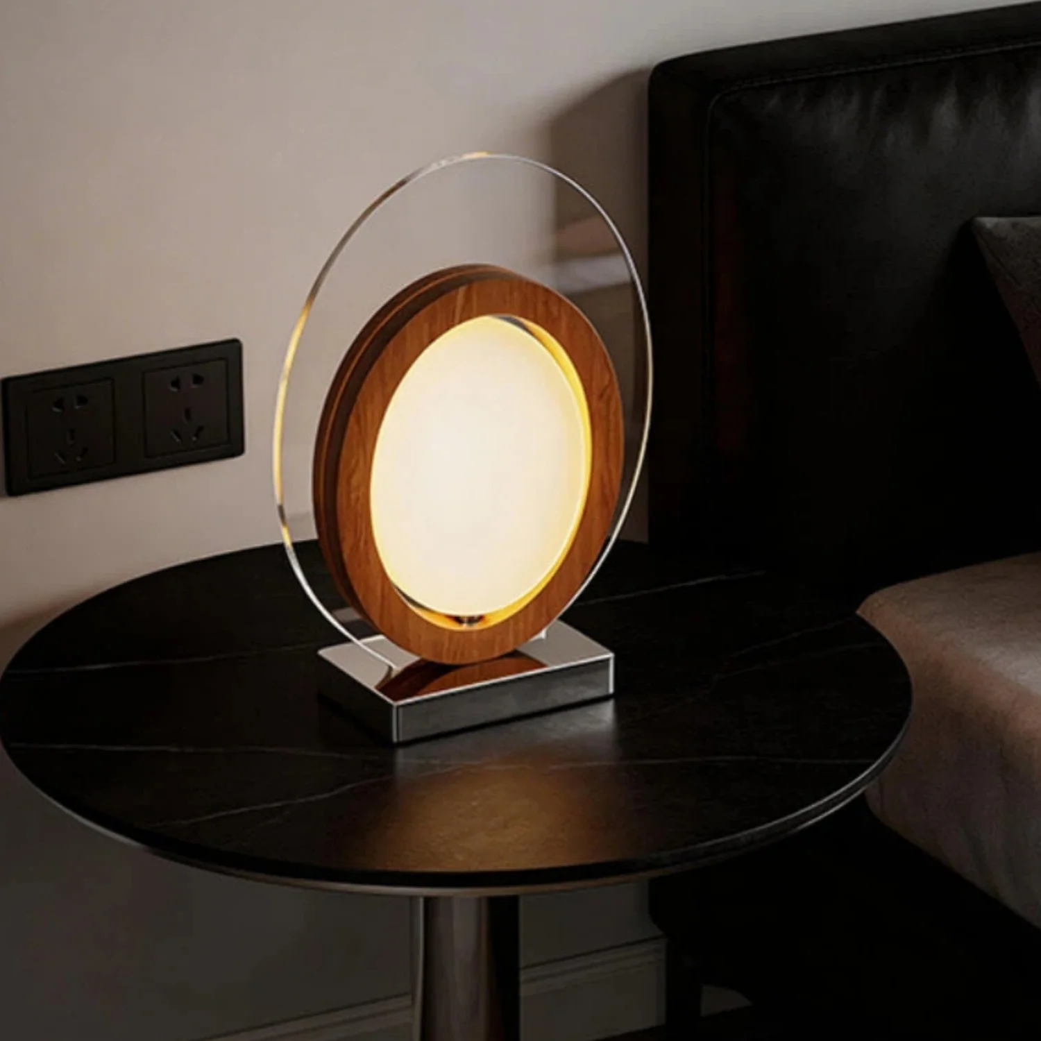 Nordic Vintage Minimalist Wood 3 Changeable Iron Table Lamp Light Decoration  for Bedroom Living Room Office Indoor Home Light