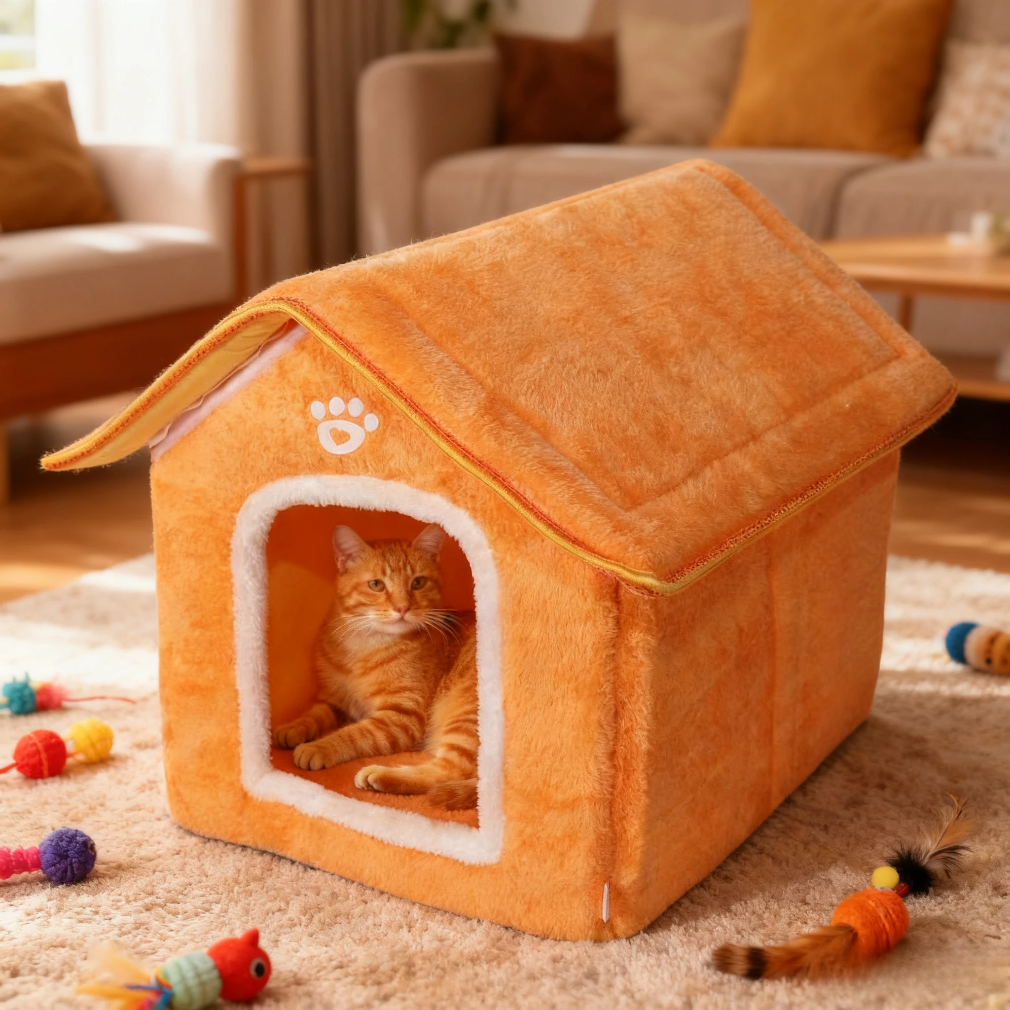 

Pet House Cozy Detachable & Washable Pet Bed House for Cats and Small Dogs-Warm and Comfortable,Ideal for Pets,Dog Bed Nest Gift