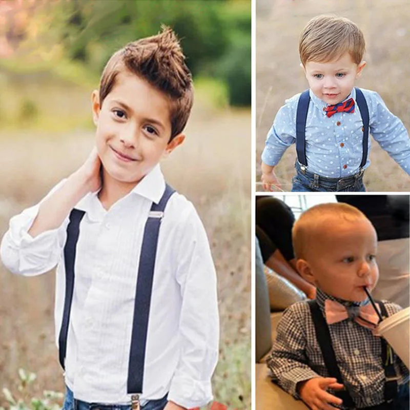 

Kids Suspenders With Bowtie Fashion Children Bow Tie Set Boys Braces Girl Adjustable Suspenders Baby Wedding Ties Belt Accessory