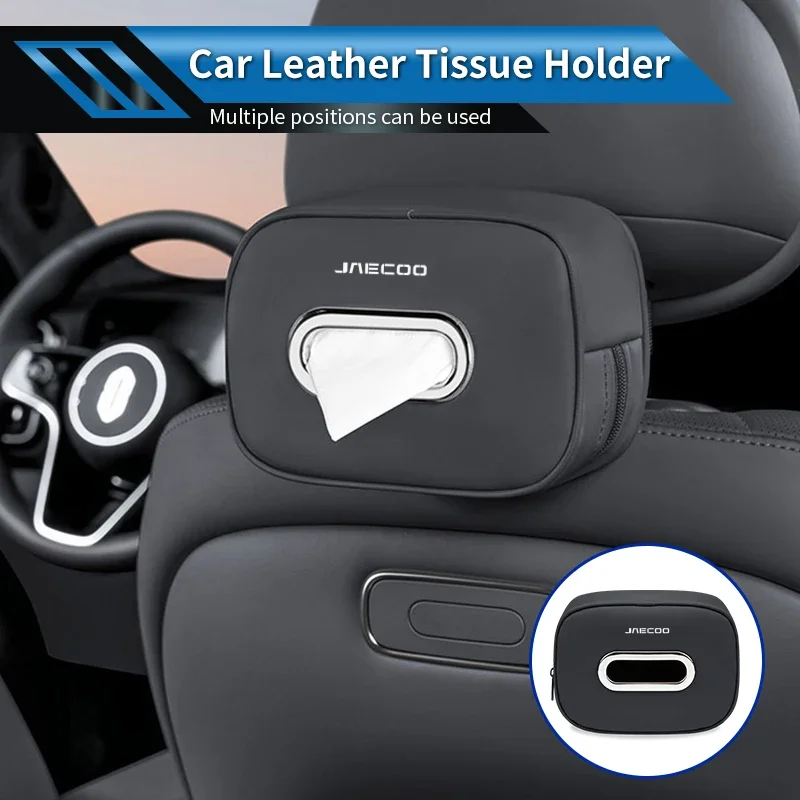 Seat Back Tissue Case Car Tissue Organizer Car Headrest Tissue Holder Leather For Jaecoo J5 J7 J6 J8 5 7 6 8