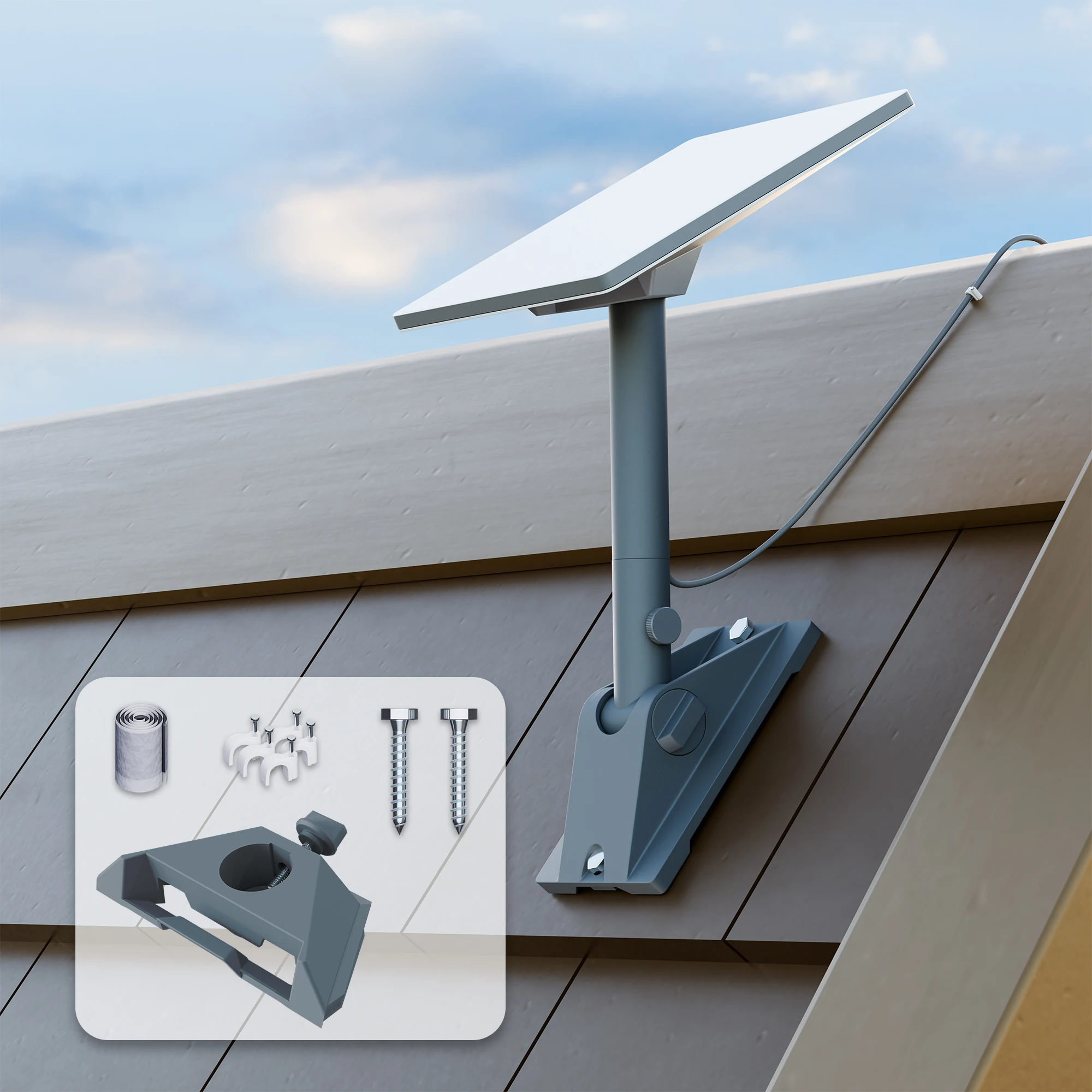 Starink Mini Home Mount Heavy Duty Pole Mounting with Adjustable Starlink Mini Roof Mount Adjustable Tilt 90 for Better Signal