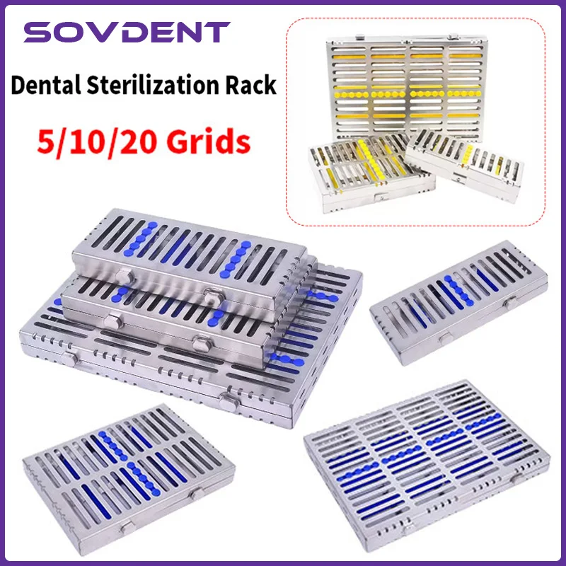 Dental Stainless Sterilization Rack Surgical Autoclavable Sterilization Box Dental Cassette  Burs Disinfection Tray Dental Tool