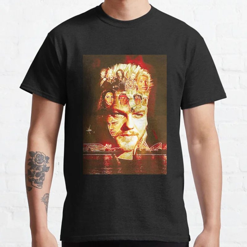

Vintage 80s Horror Movie The Lost Boys Vampire graphic t shirts Santa Carla Scary Halloween tops large size Men's clothing