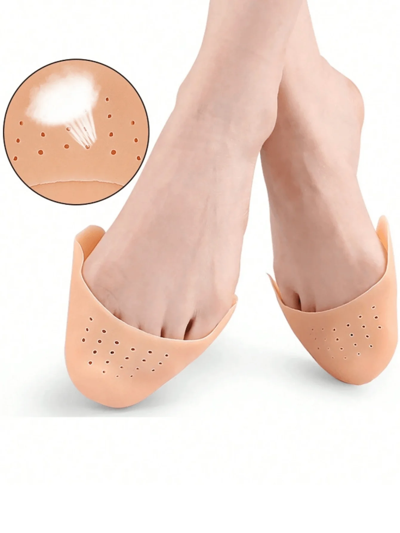 2 Pairs of Toe Protectors, Anti-Wear Toe Covers, Silicone Toe Pads for High Heels, Anti-Pain, Non-Abrasive Foot Pads, Big and Small Toe Protectors