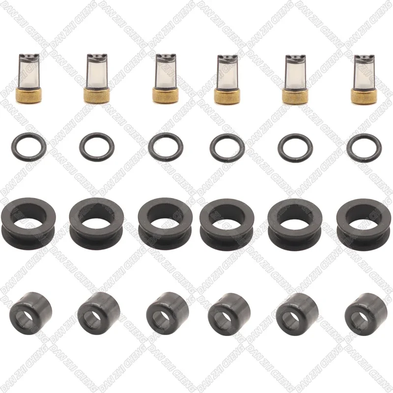 

6 SET Fuel Injector Service Repair Kit Filters Orings Seals Grommets for Suzuki SX4 2.0L-L4 2007-2009 15710-65J00 FJ1053