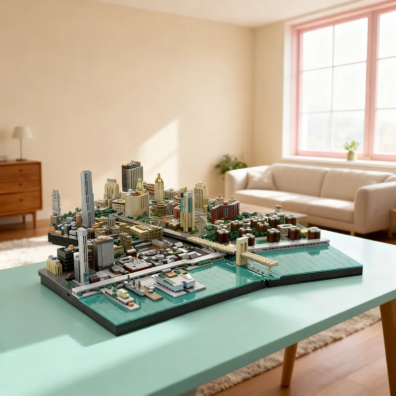 

5022pcs MOC Brooklyn Bridge Area New York City Architecture Model Building Blocks Creative Display Gift Collectible Decor Kids