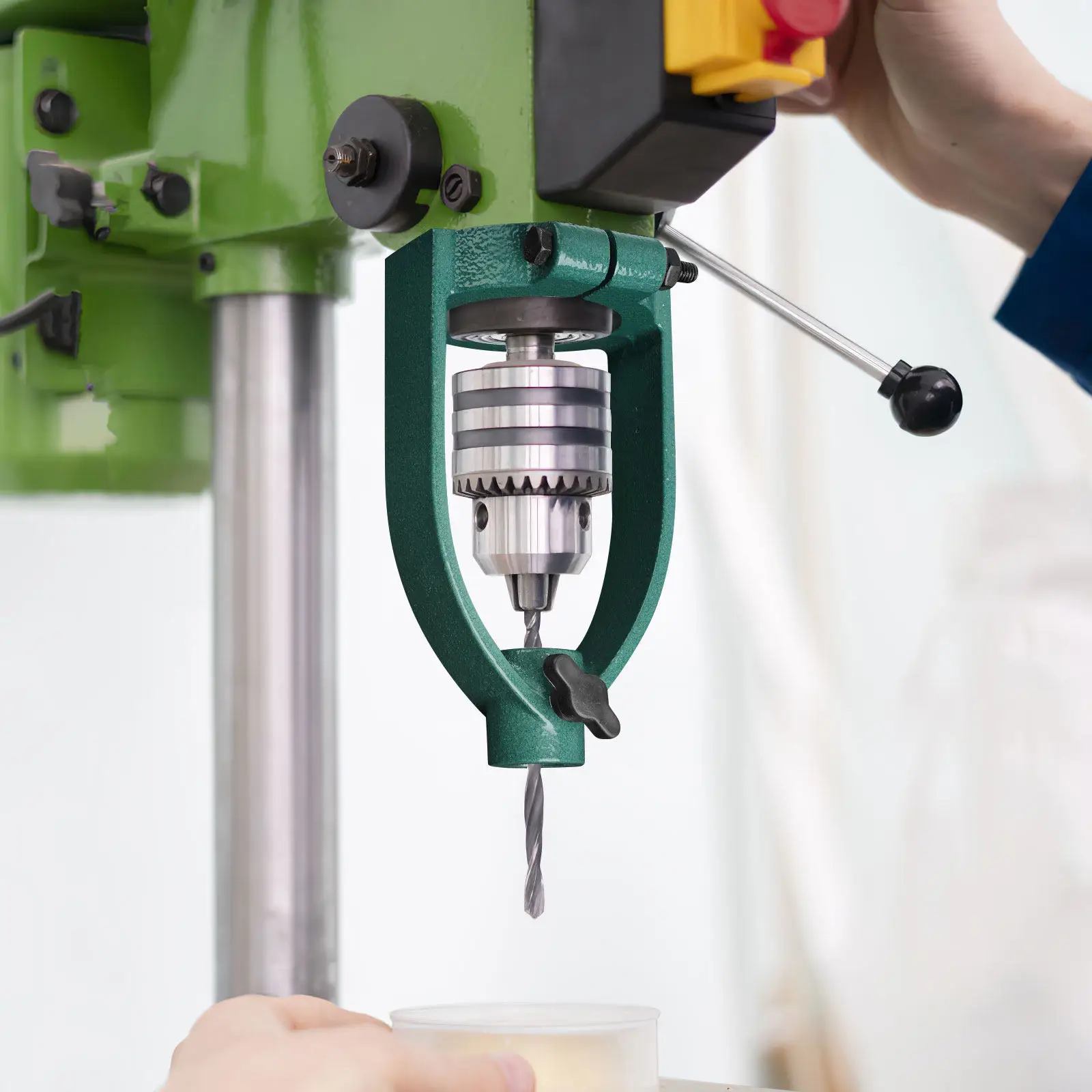 Bench Drill Square Hole Mortise Converter Iron Mortising Attachment for Woodworking Tenon Conversion Mortise Tools
