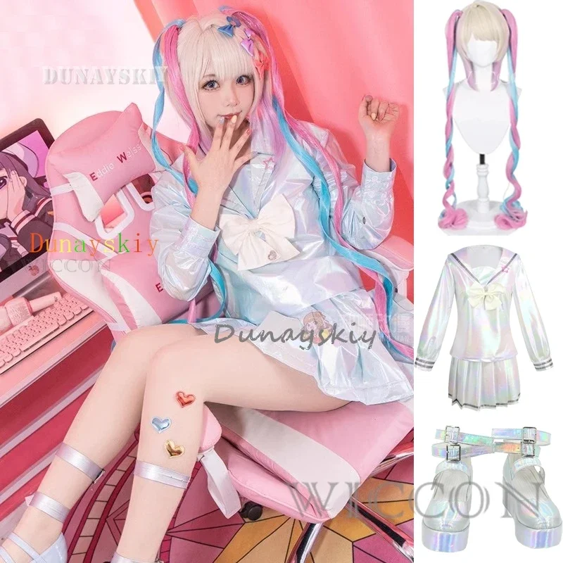 CosplayNEEDY GIRL OVERDOSE KAngel Cosplay Costume ITA Coat Skirt Uniform Shoes Wig Female Hallowmas COS