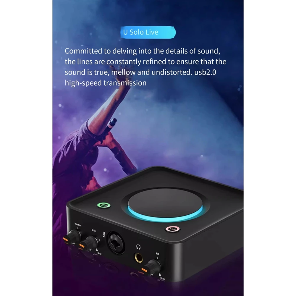 1 Pc Digital Audio Interface USB Recording Interface 2x2 Analog USB Sound Card for Live Streaming & Studio Recording