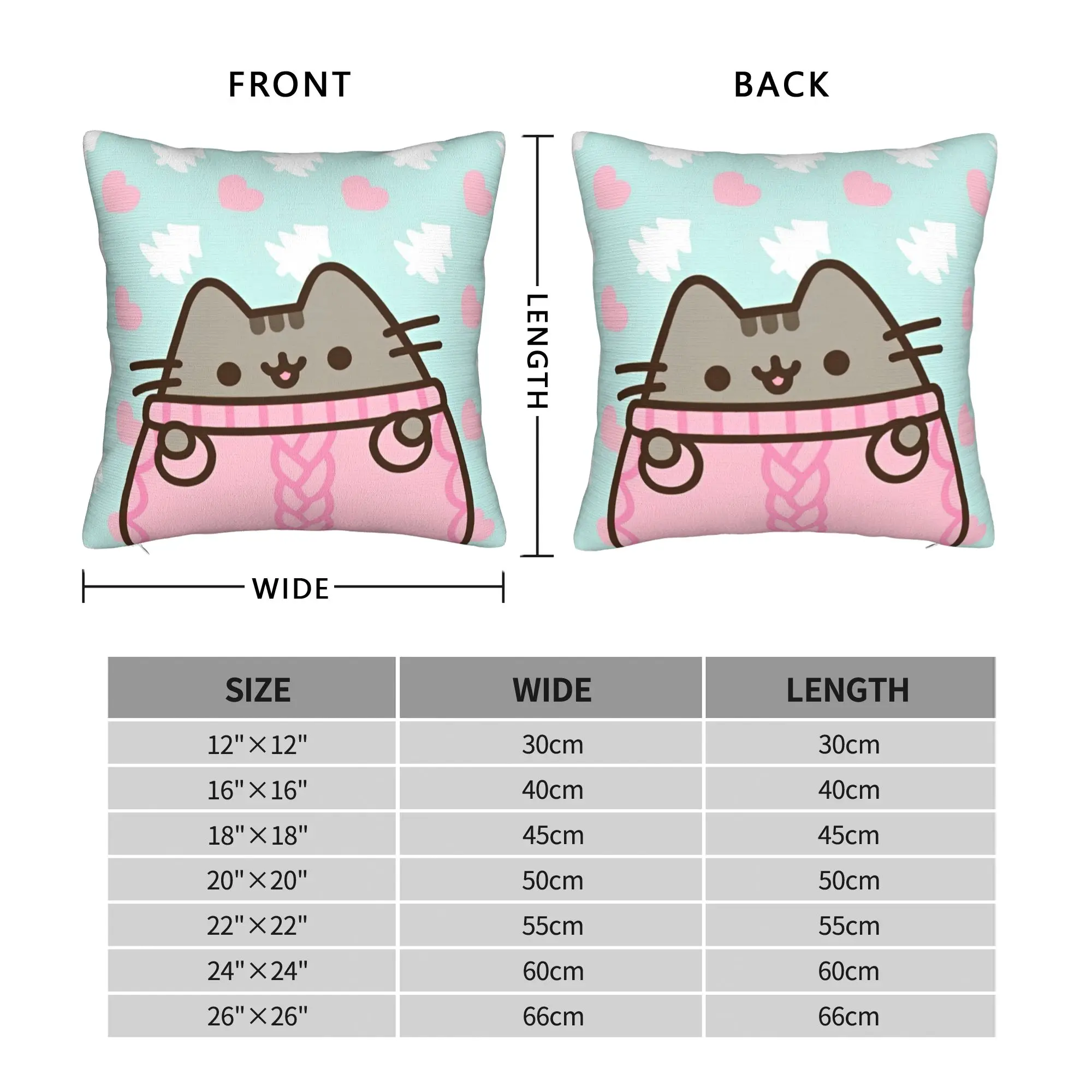 Cute Cartoon Cat Square Pillow Cases P-Pusheencats Cushion Cover Vintage Zipper Decor Pillowcase for Home 40x40cm view 3