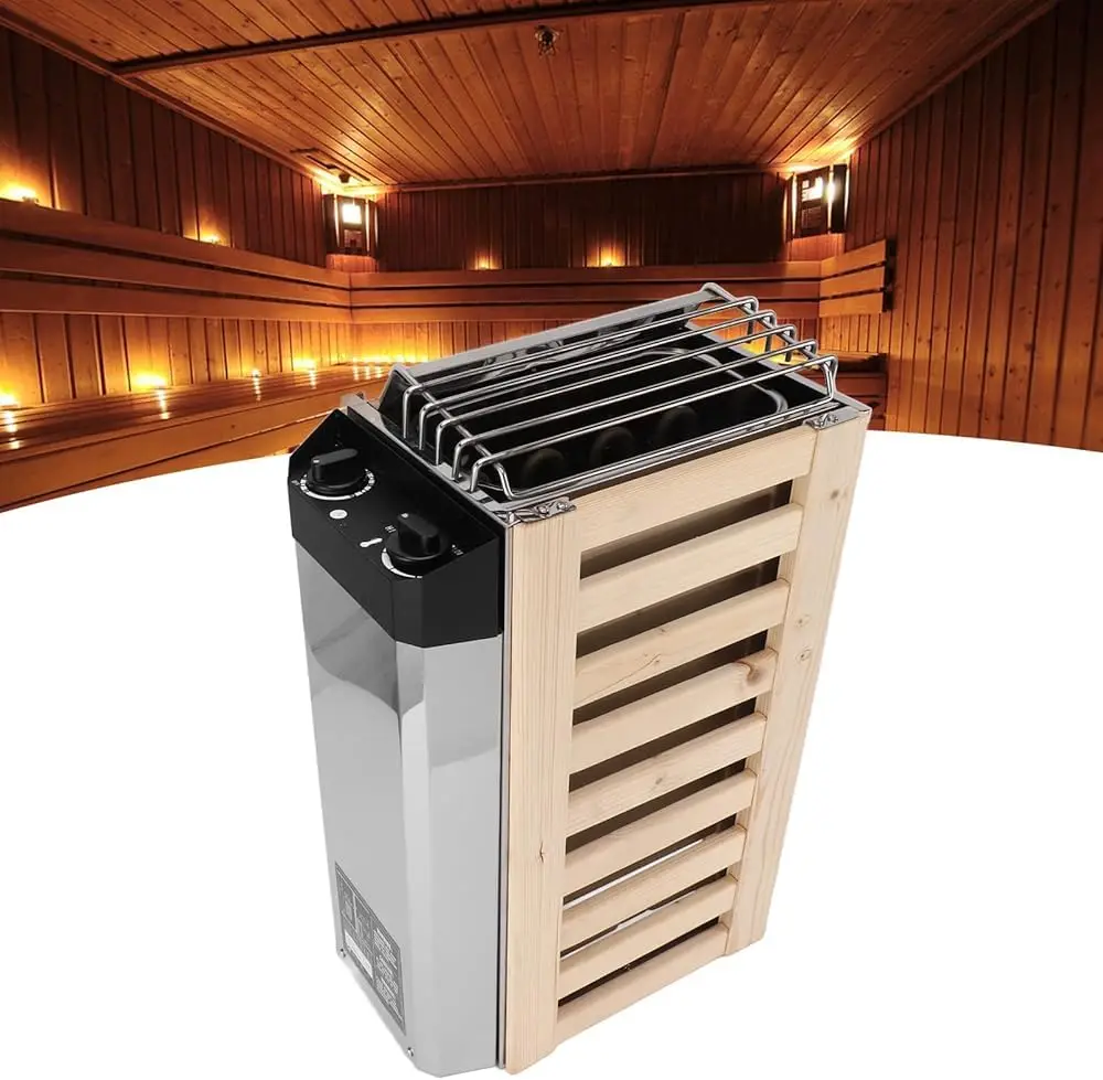 3.6KW 110V Sauna Heater | Internal Temperature Control | Stainless Steel & Composite Wood | High-Efficiency Heating