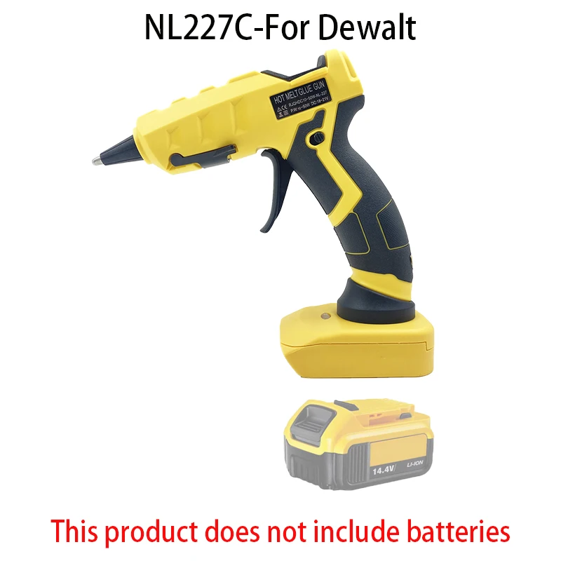 NL227C Wireless Hot Melt Glue Gun For Makita BL1830 For Milwaukee  For Black Decker For Dewalt DCB183 DCB609 Lithium Battery