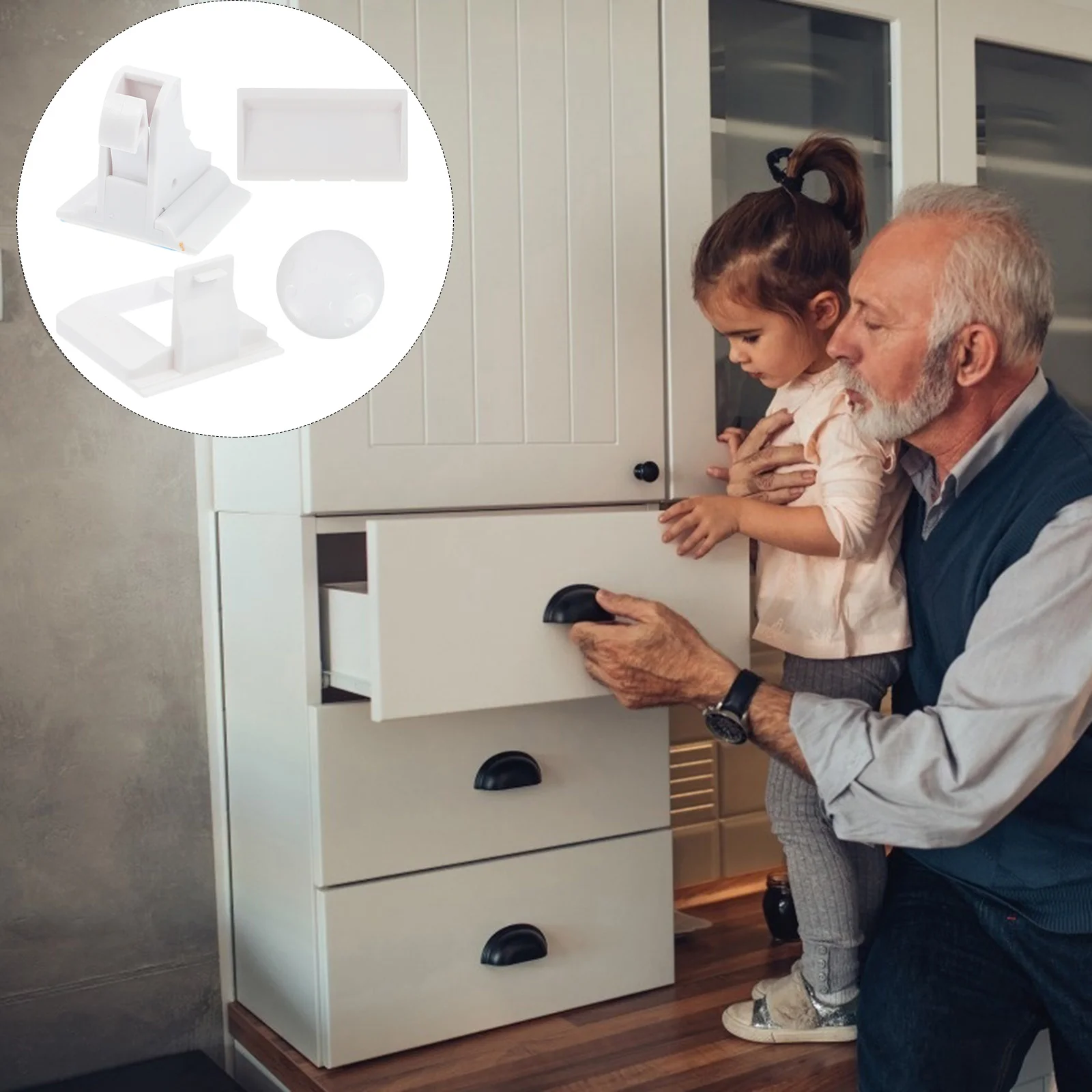 10Pcs Adhesive Cabinet Drawer Locks Magnetic Child Safety Locks Baby Proofing Kids Home Protection Strong Hold No Damage