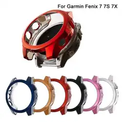 Protector Case For Garmin Fenix 7 7S 7X Cover Smart Watch TPU Soft Plating Protective Frame Shell Bumper For Fenix7X 7S 7