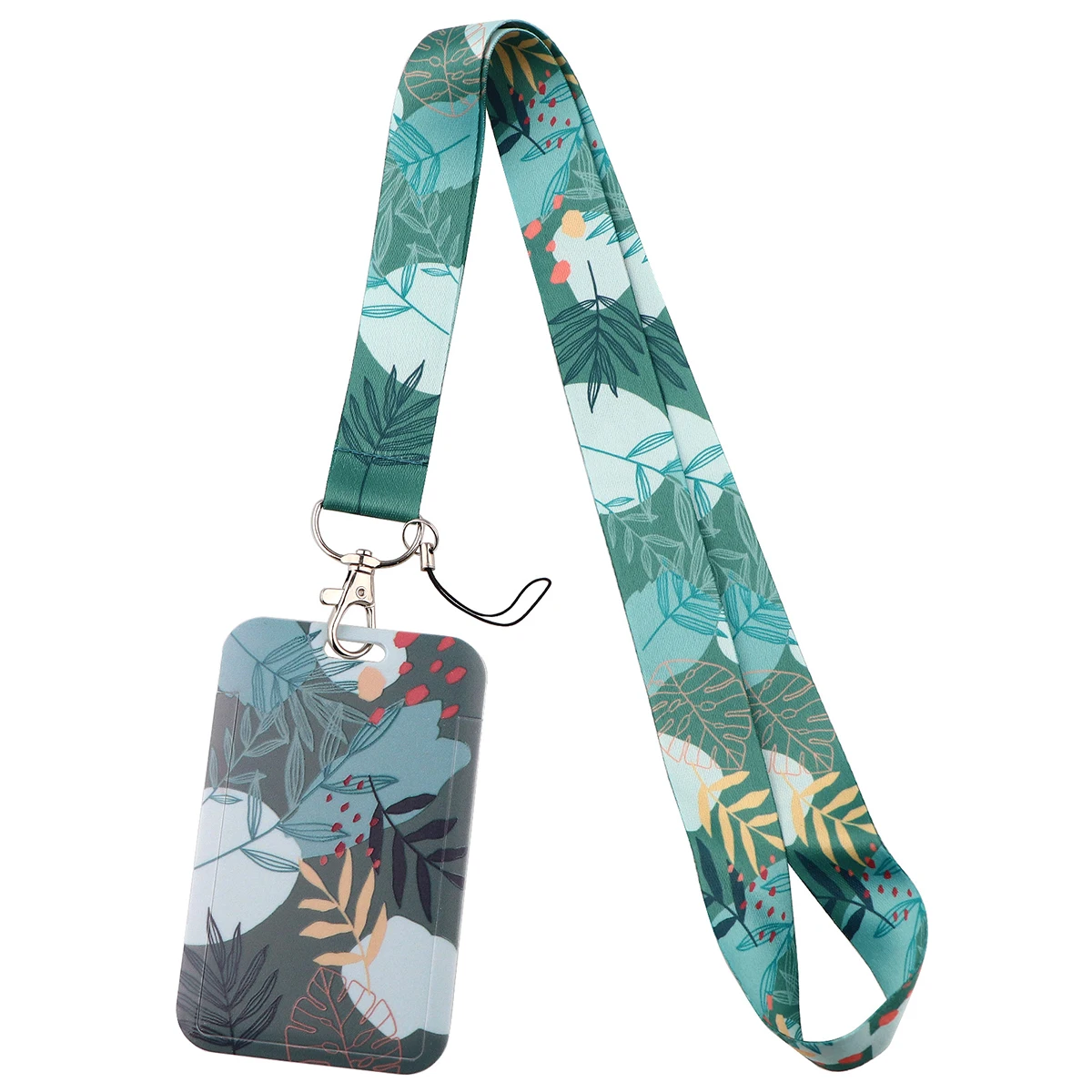 Green Plant Simple Fresh Style Green Leaves Neck Strap ID Card Gym Phone Straps porta Badge USB fai da te Hang Rope Lariat Lanyard