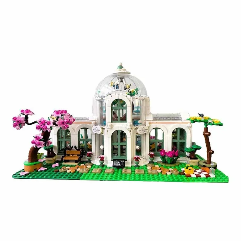 City Street View Model MOC Building Flower And Botanical Garden Park Modular Technology Gift Holiday Assemble Children Toys Suit