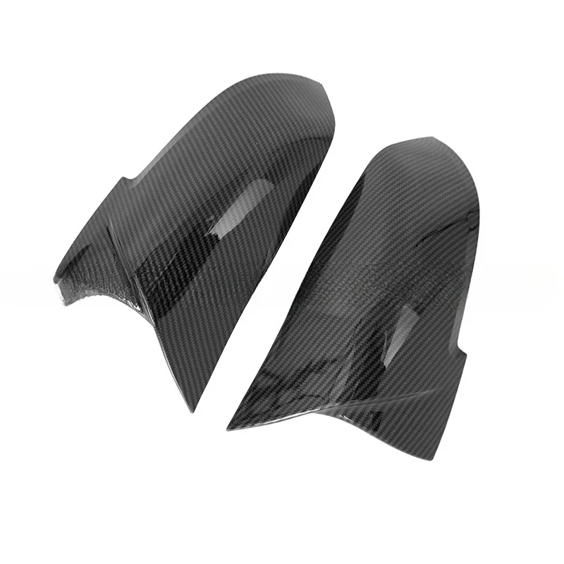 1 Pair Side Rearview Mirror Caps ABS Cover Carbon Fiber Pattern Fit for BMW Series 1 2 3 4 X1 Replacement Exterior Parts